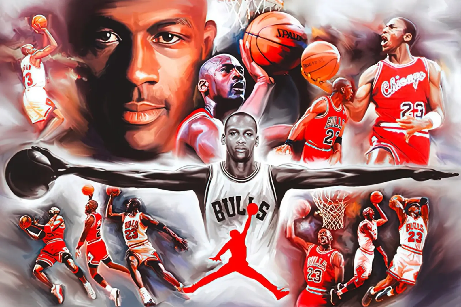 collage di michael jordan pellicola backlit da Jordan shop