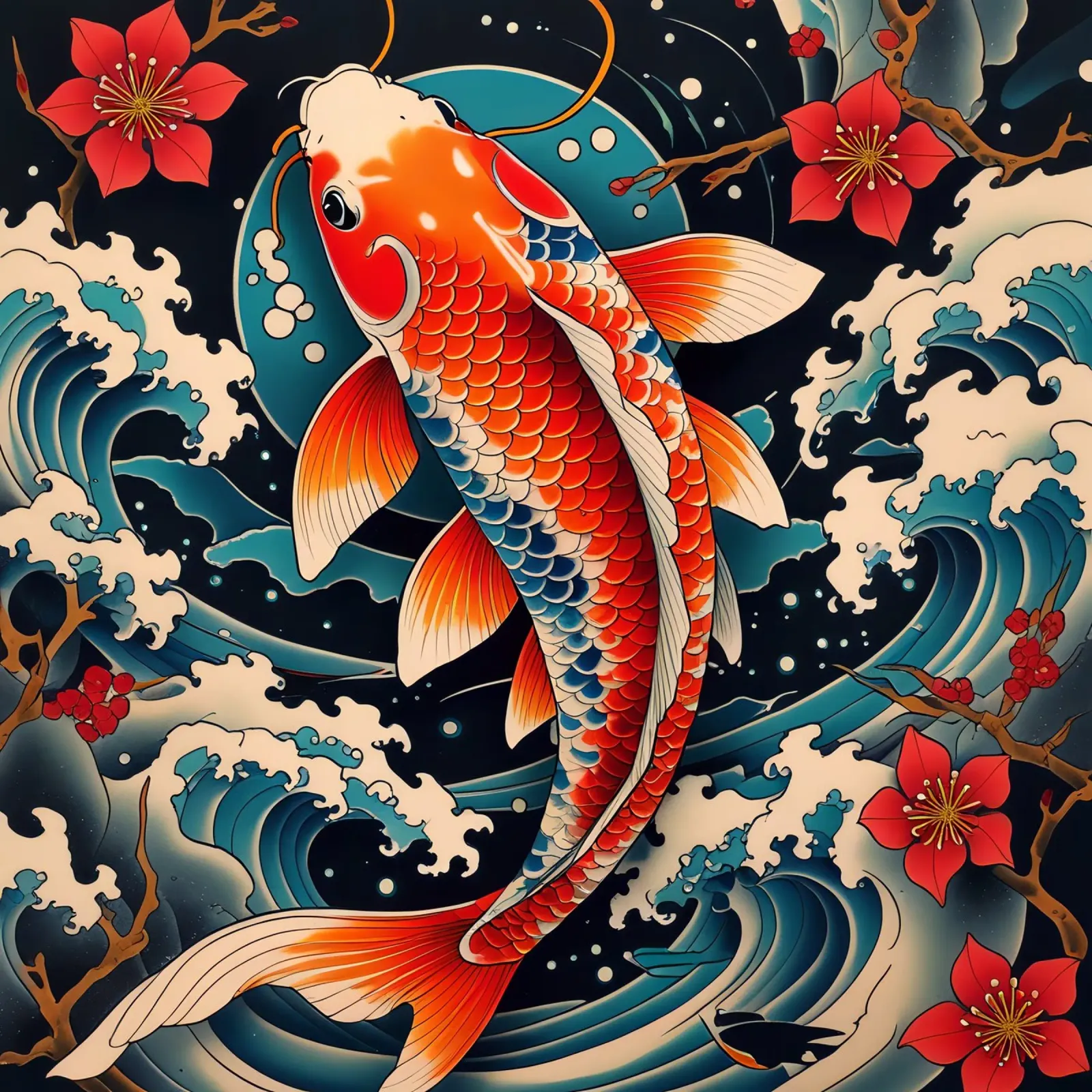 Koi Fish Japanese pellicola backlit da Jeff Studio