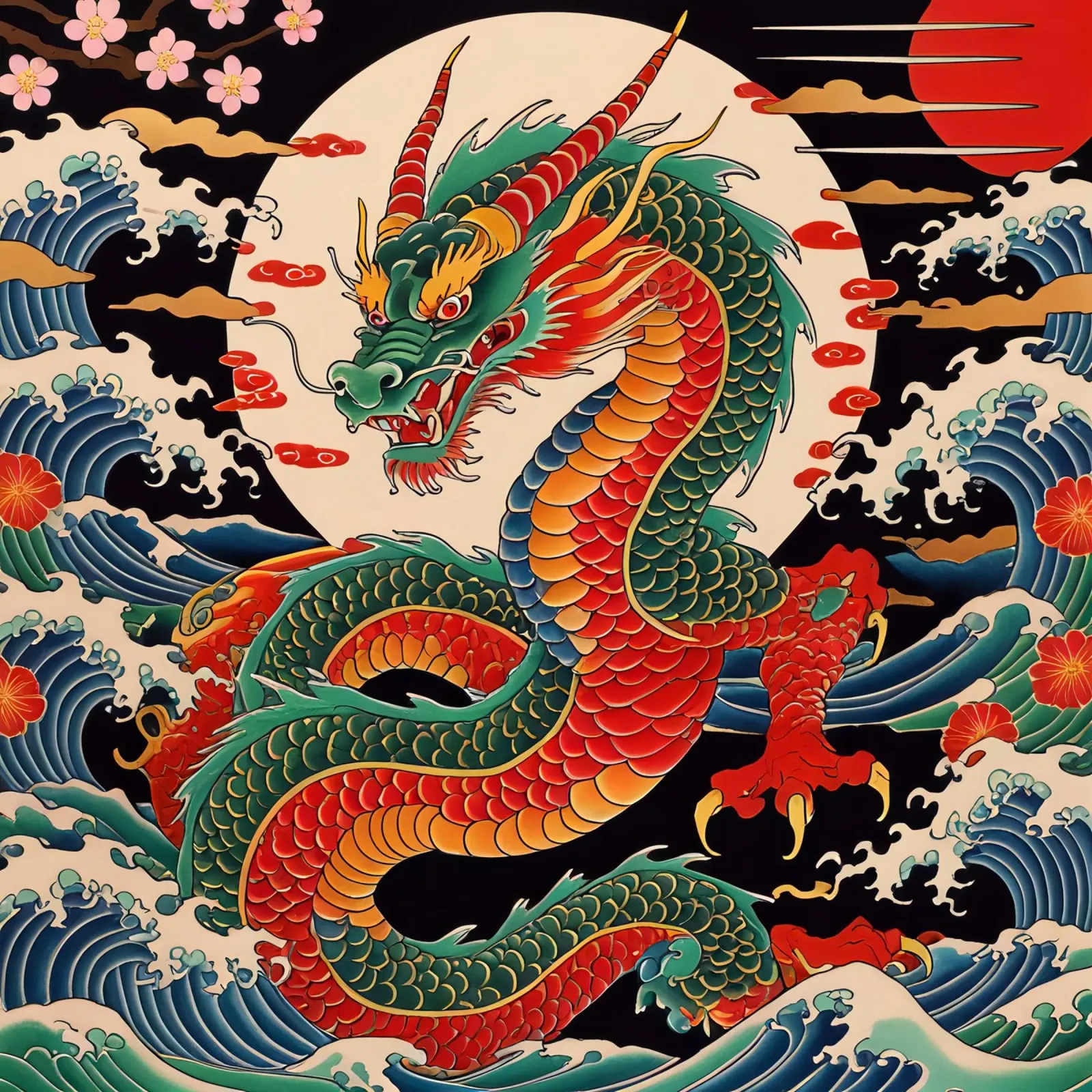 Dragon Waves Japanese pellicola backlit da Jeff Studio