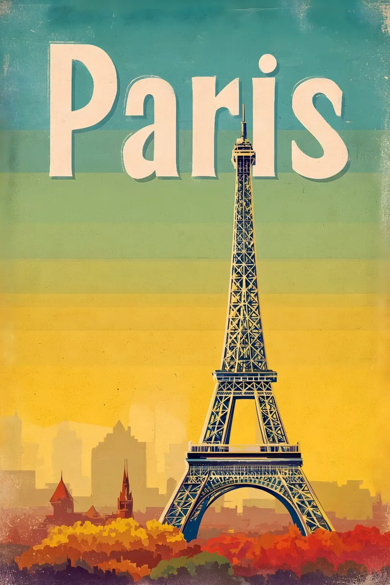 Paris vintage travel poster hahnemühle by Vintage Travel Art