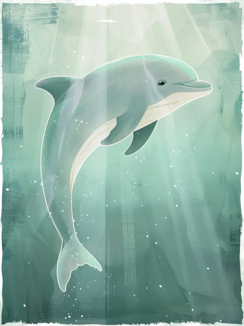 Luce subacquea con cucciolo di delfino pellicola backlit da DesignDoodle