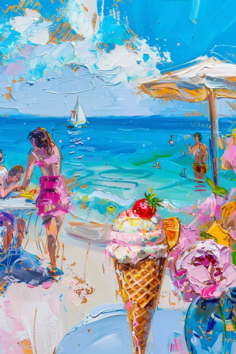 Italian Summer by the Sea poster with plastic frame by michi