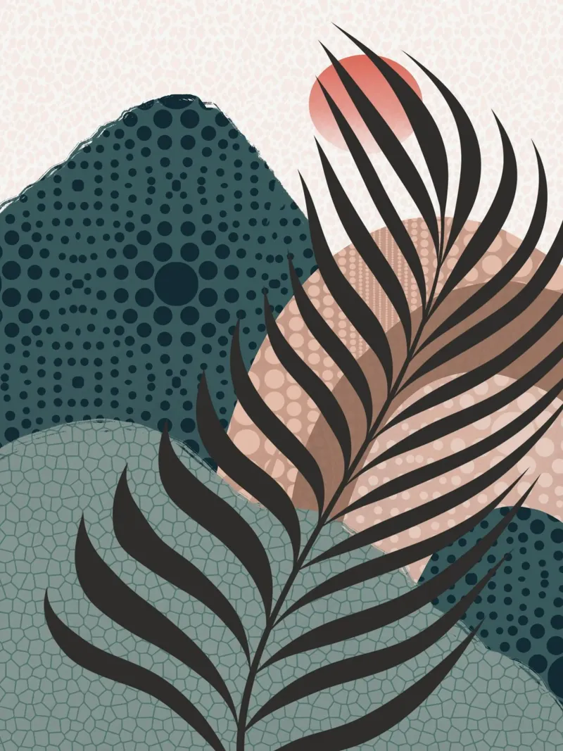 Foglia di palma tropicale poster da Little Dean