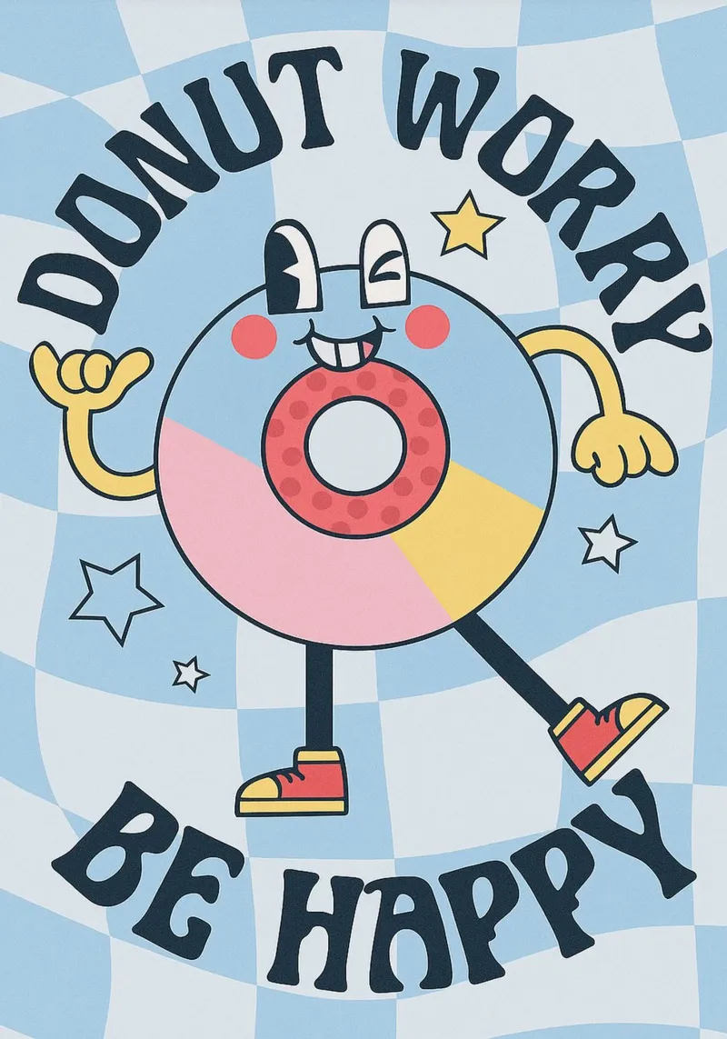 Ciambella Worry Be Happy Funny Cucina alluminio dibond da oneone