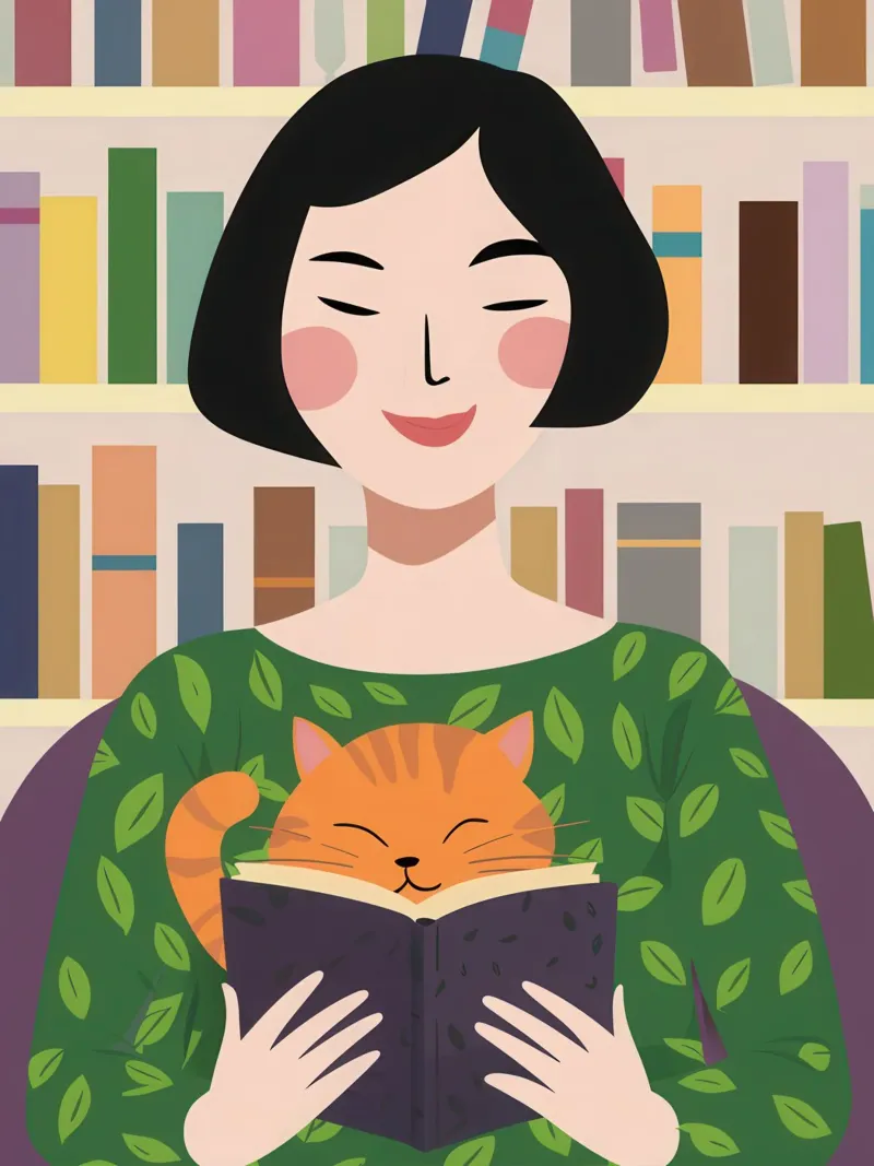 Leggere con un gatto pellicola backlit da Marigold Tiga