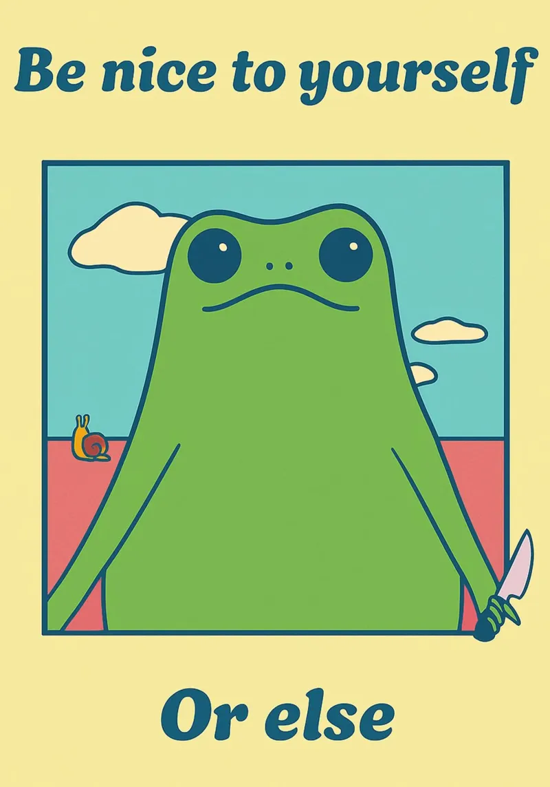 Lustiger Frosch Sei nett zu dir selbst, sonst Hahnemühle von oneone