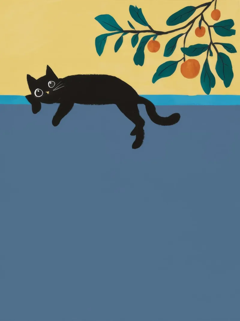 Sleeping Cat Branch hahnemühle by Stone Decade