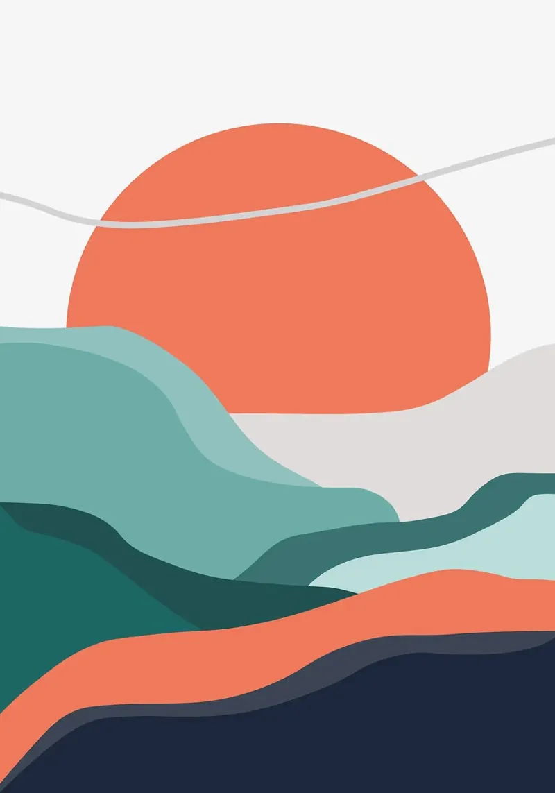 montagne lever de soleil coucher de soleil toile de MountainMinimalist