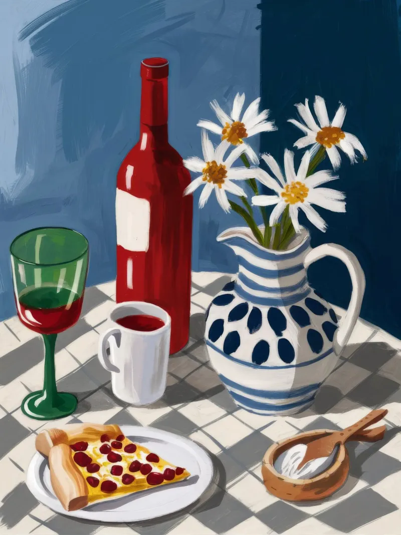 Quietud de pizza y vino hahnemühle de Stone Decade