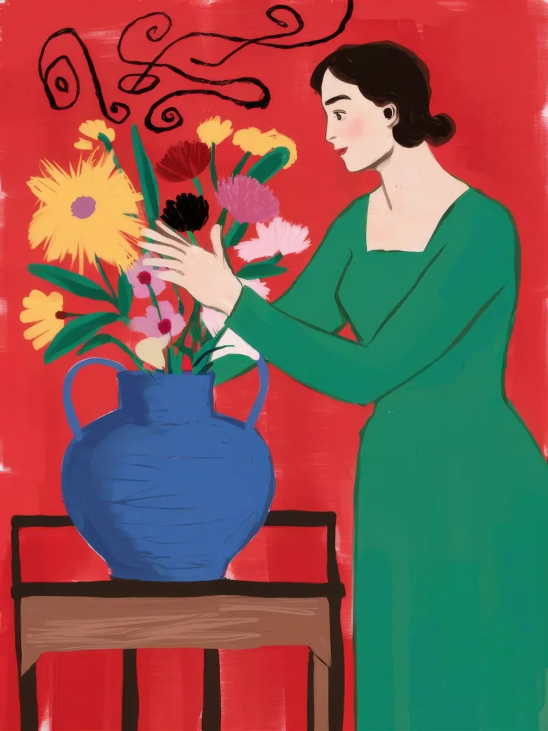 Bouquet di abiti verdi poster da Marigold Tiga