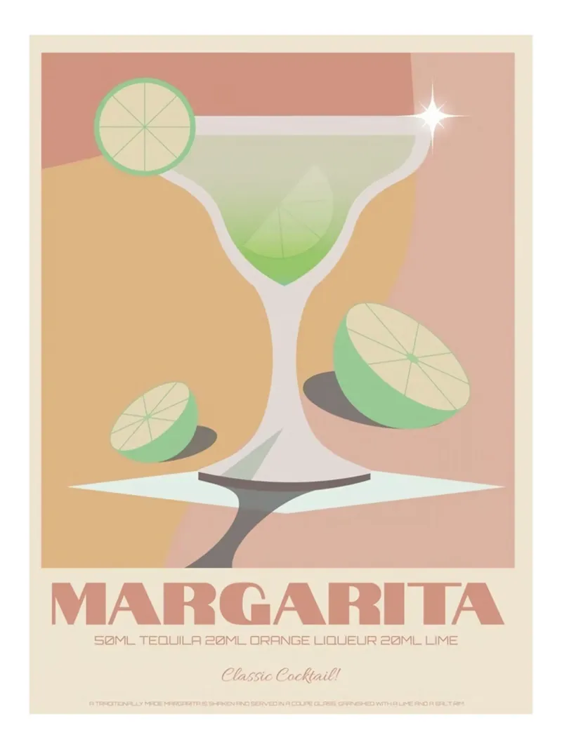 Margarita Iced Syrup poster with wooden frame by Cocktail Drink