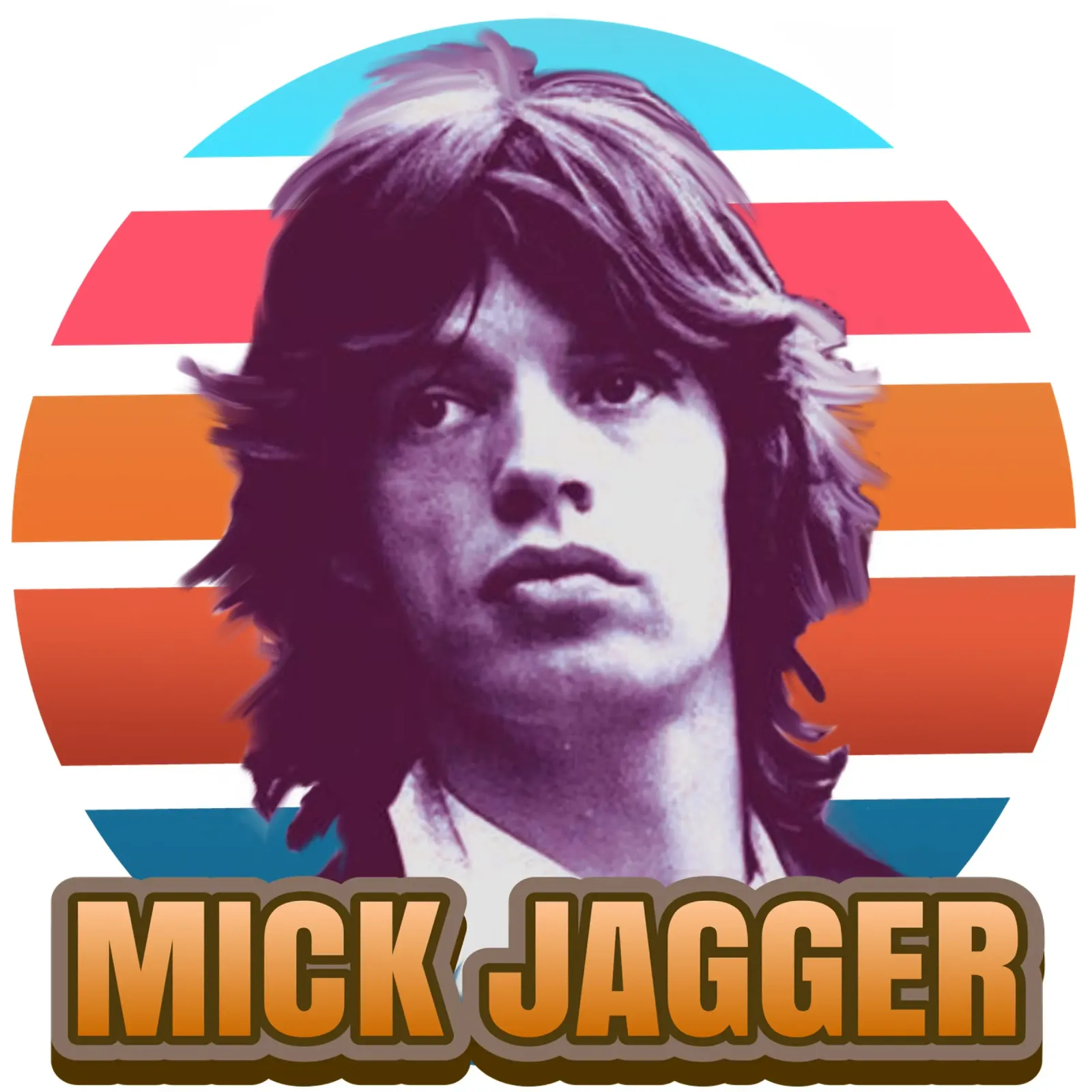 Mick Jagger vintage poster con telaio in legno da Lembayung art