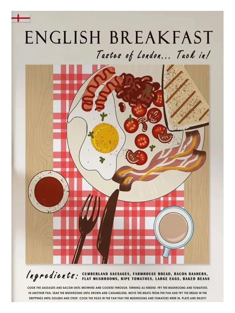 Colazione poster con telaio in alluminio da Food Market