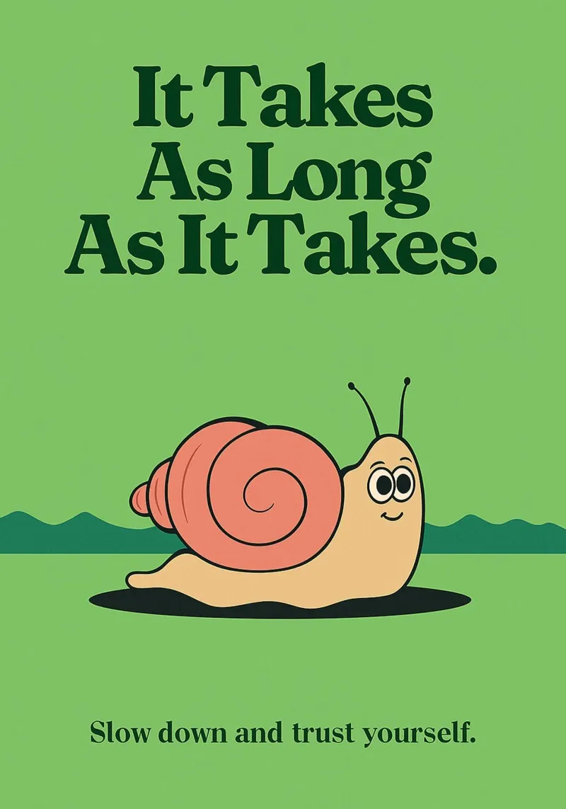 Funny Snail it takes as long as it takes canvas by oneone