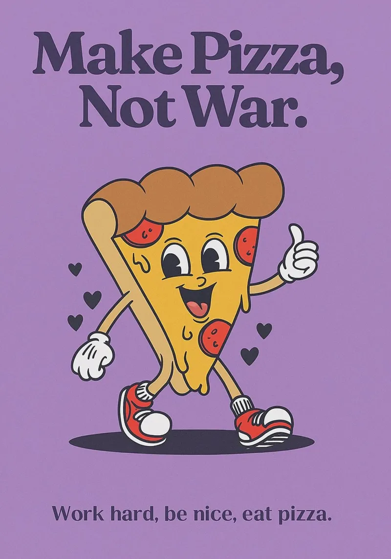 Make Pizza Not War alluminio dibond da oneone