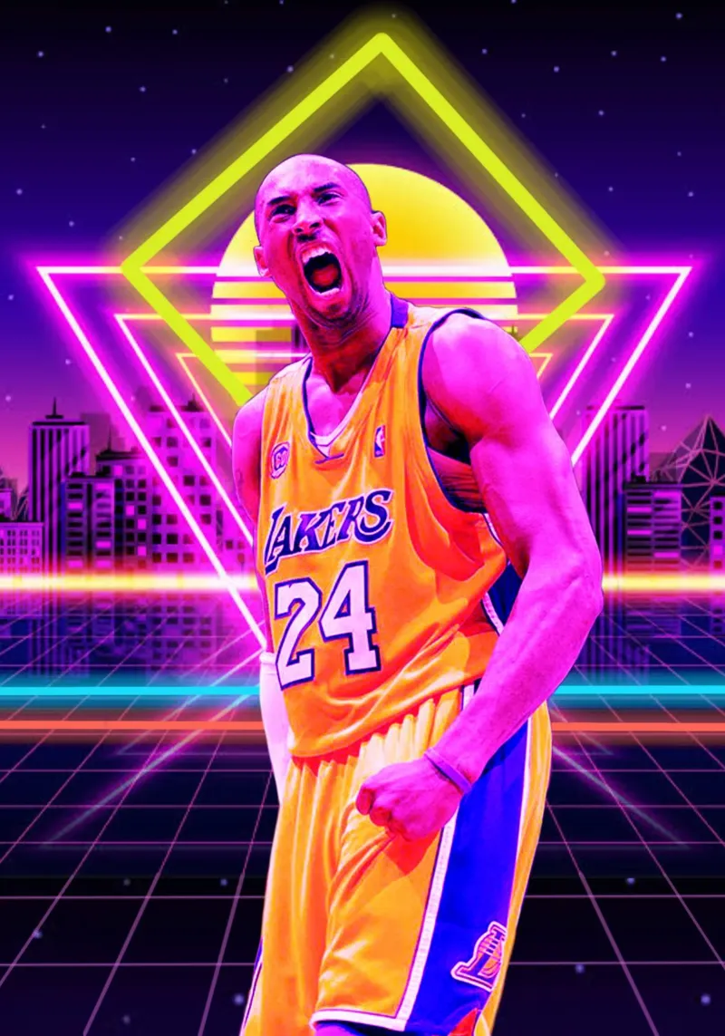 Kobe Bryant stile retrò pellicola backlit da Lembayung art