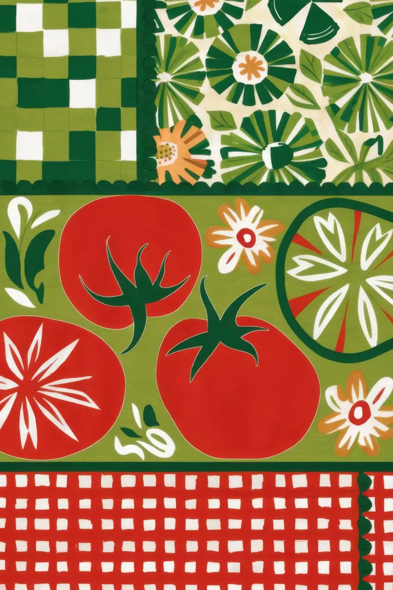Green and Red Checkers canvas by Sentinel Glow
