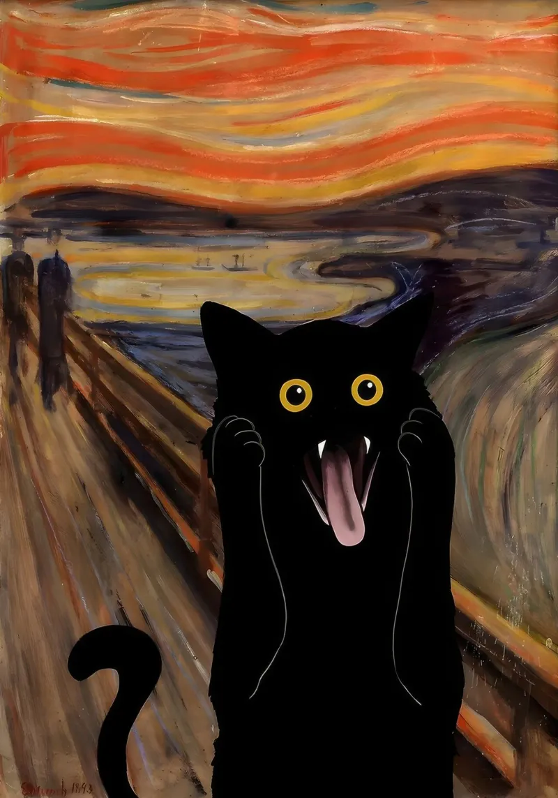 Cat Poster The Scream Cat acrylic glass by clay bobby