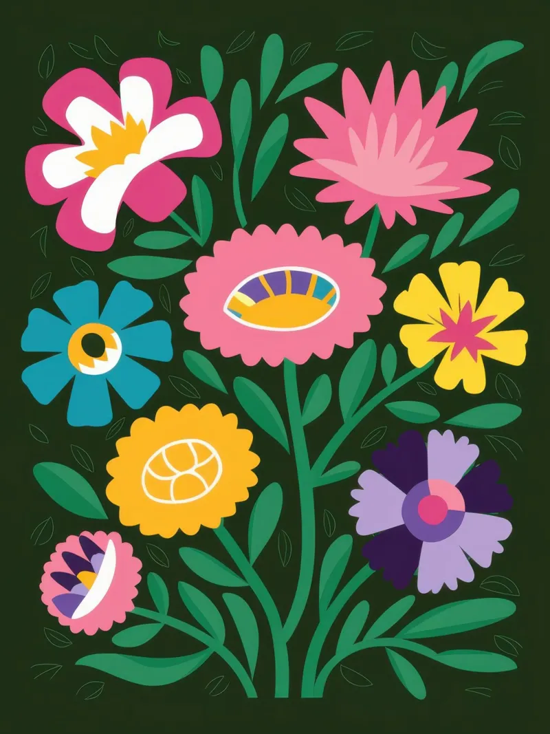 Raduno del Giardino del Folclore poster con telaio in alluminio da Arcane Lines