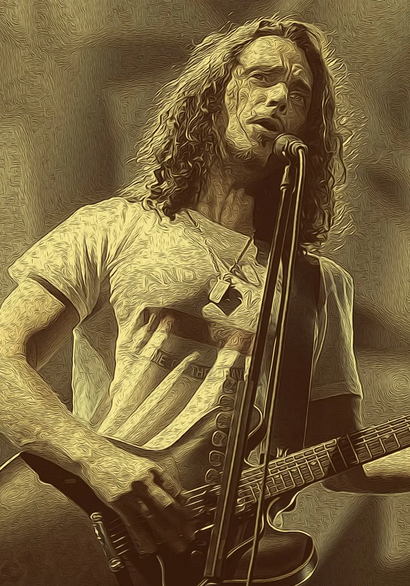 Chris Cornell cuore ruggente del rock pellicola backlit da singpentinksale