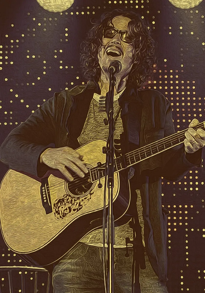 Chris Cornell Sotto le luci del palcoscenico pellicola backlit da singpentinksale