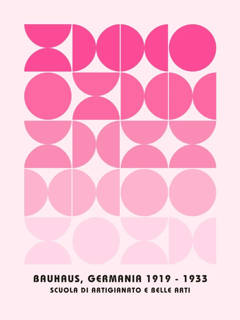 Pink Bauhaus grid - geometry & design art acrylic glass by Studio Vibe