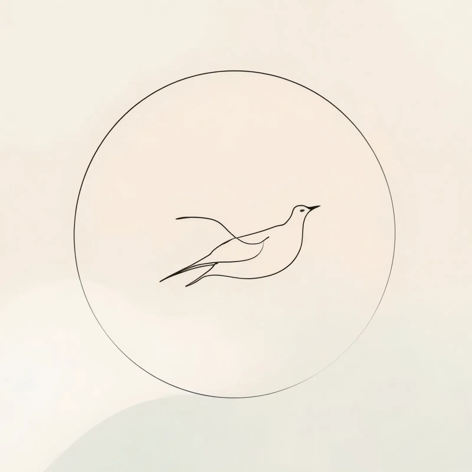 Elegante opera d'arte minimale di un uccello in volo che raffigura la libertà poster con telaio in legno da DesignDoodle