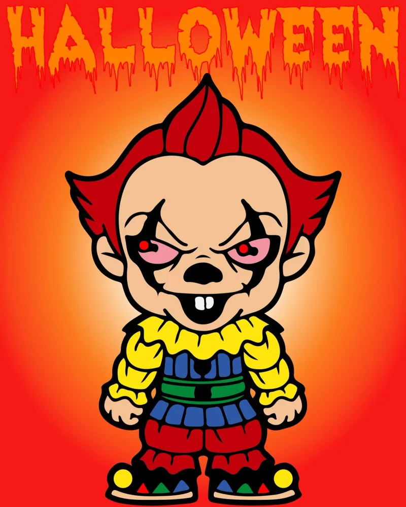 payaso fantasma halloween poster con marco de plástico de onechoice