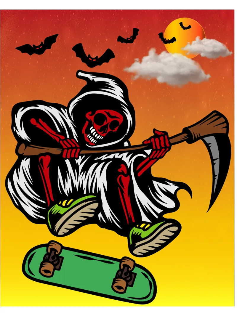 diavolo pattina halloween poster da onechoice