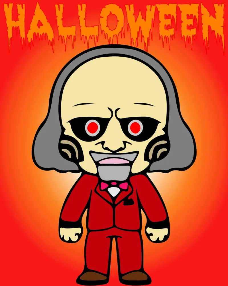divertido fantasma diablo halloween poster con marco de plástico de onechoice