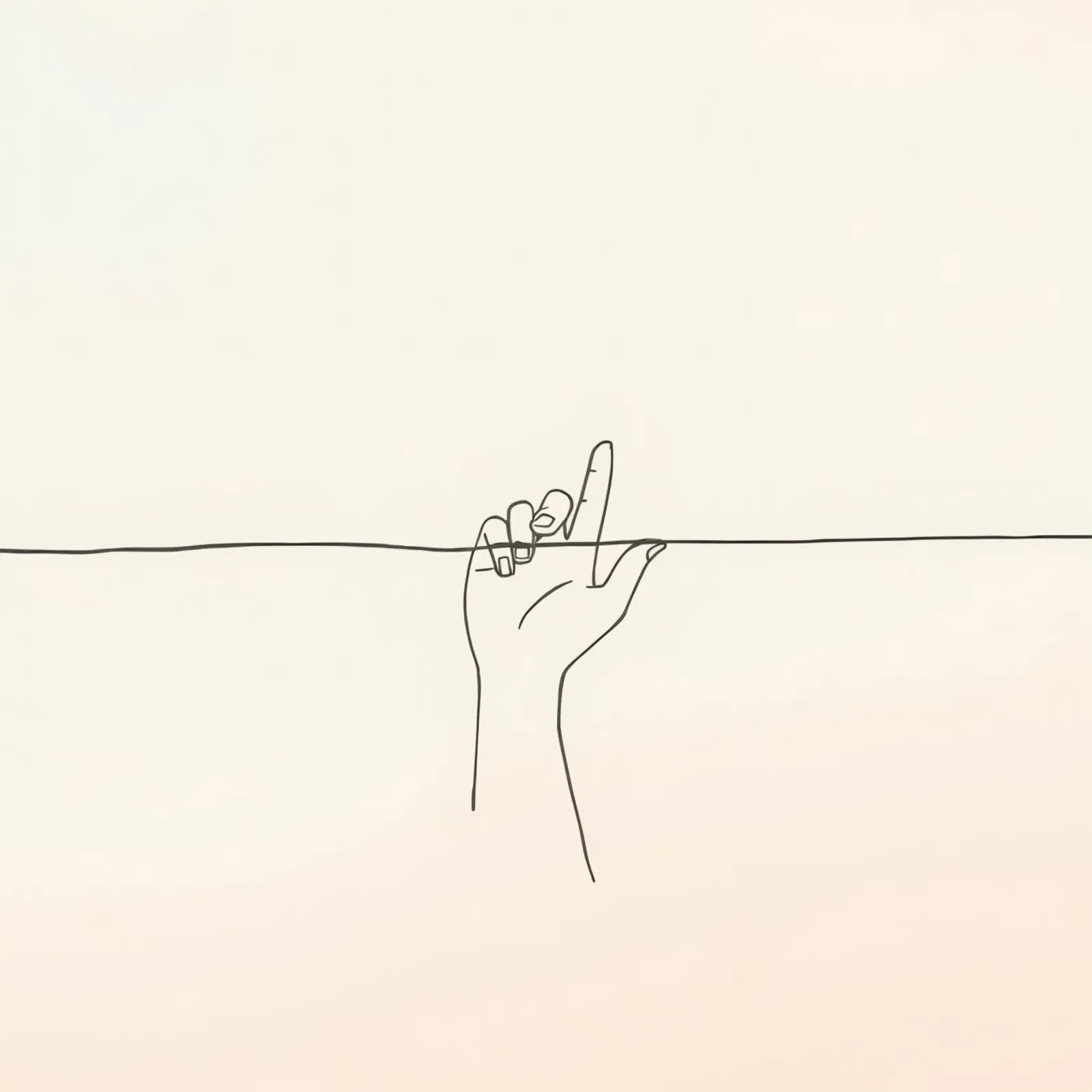 Outline of a hand with a finger grabbing thin black line pellicola backlit da DesignDoodle