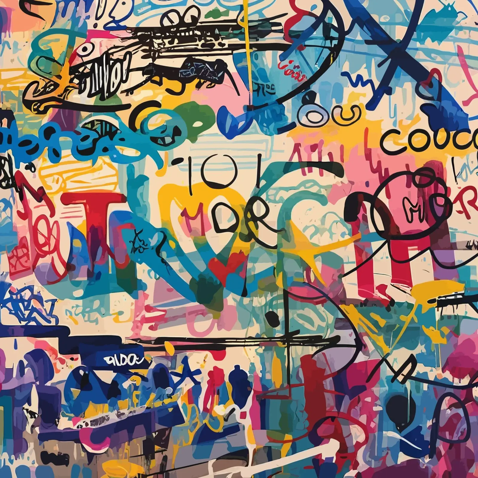 Œuvre d'Art Contemporain Vibrante, Graffiti et Street Art film rétro-éclairé de Abstract and Patterns