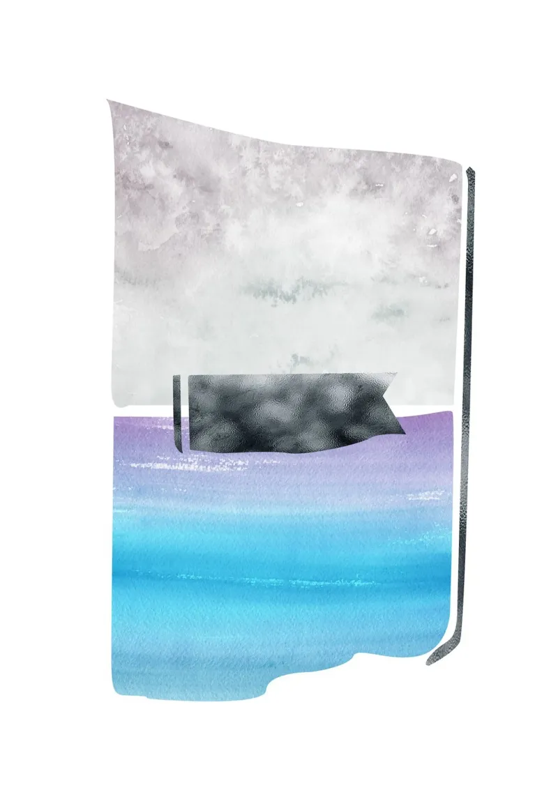 abstract square watercolor alluminio dibond da vintageshop