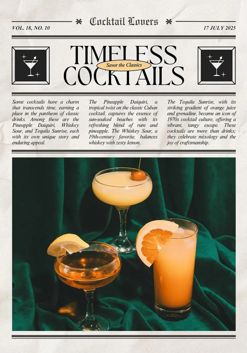 cocktailglazen canvas met Baklijst van E Cannon