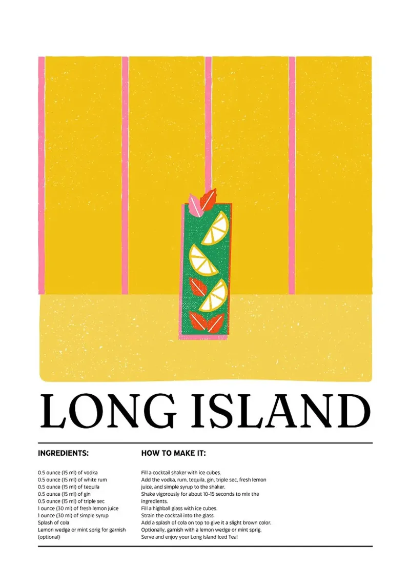 cocktail poster met kunststof frame van E Cannon