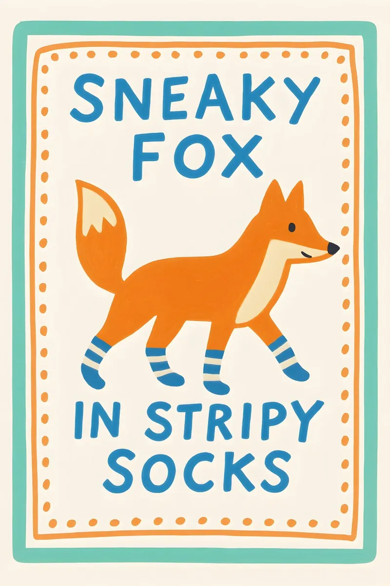 Sneaky Fox in Stripy Socks carta hahnemühle da LittleMieschiefs