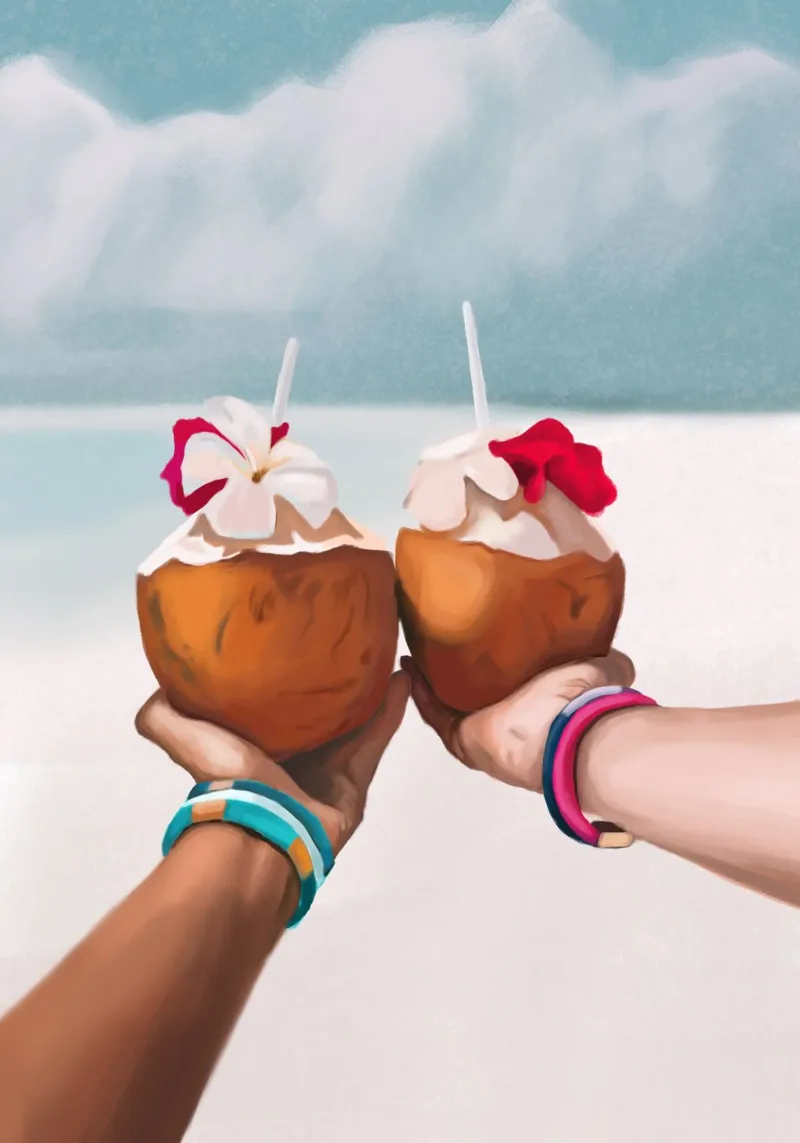 Salute tropicale poster con telaio in plastica da Verse