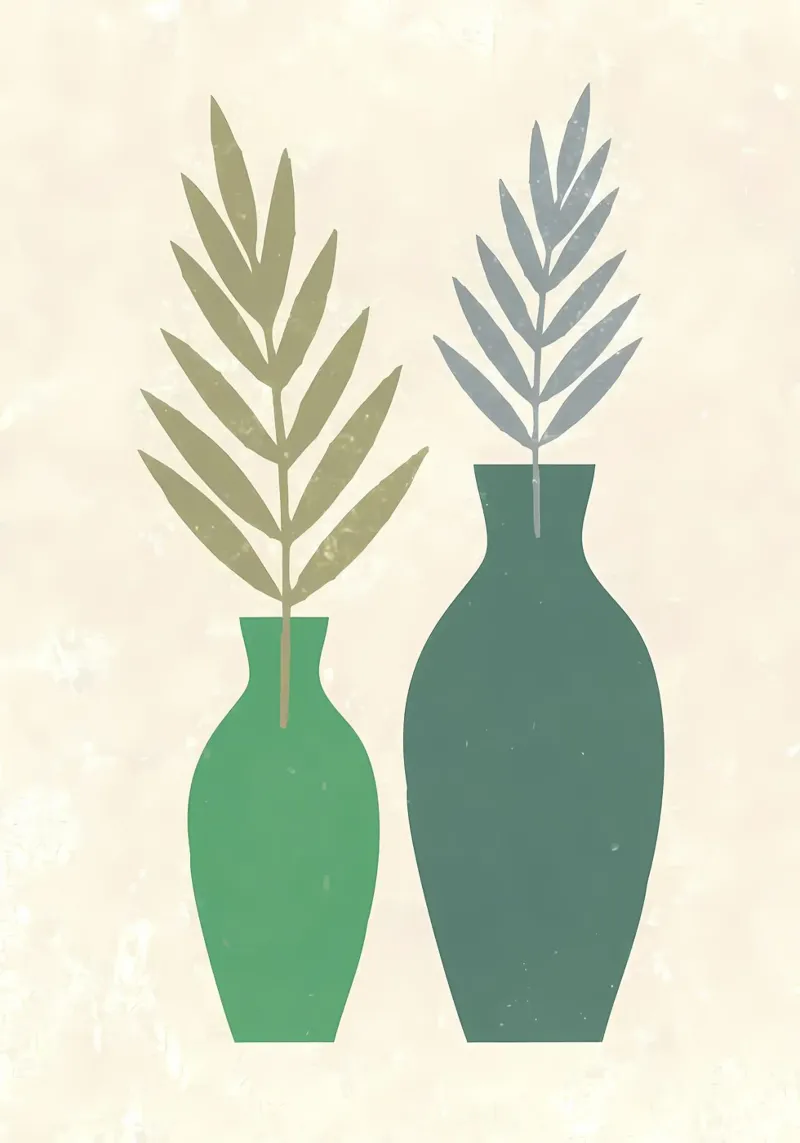 vase leaves greenery hahnemühle by Robert Wiesner