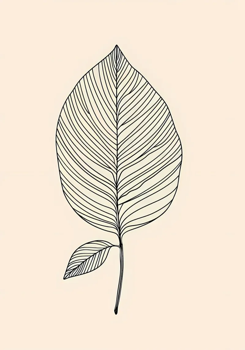 leaf botanical nature line forex plate by Robert Wiesner