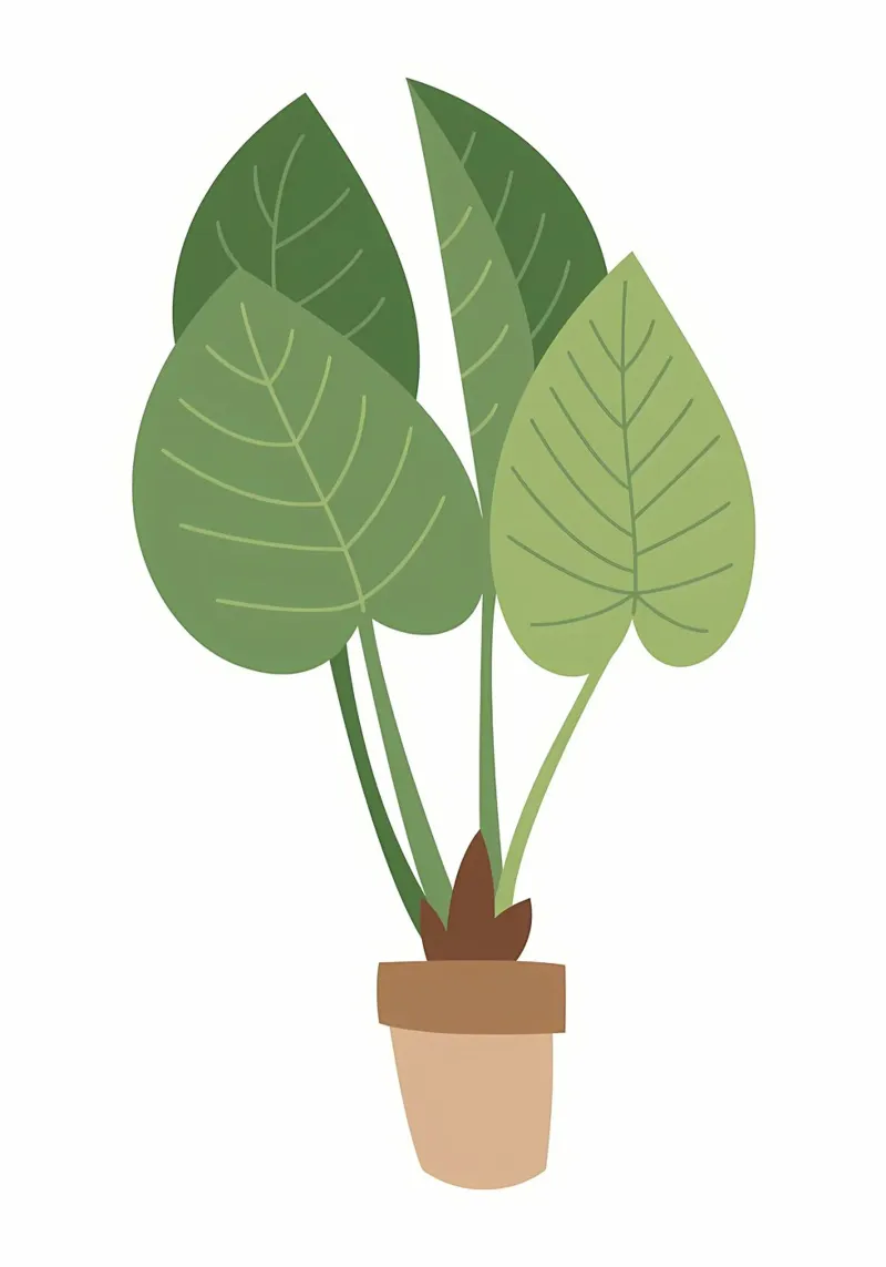 pianta in vaso foglie pianta verde poster con telaio in legno da Patrick L Lord