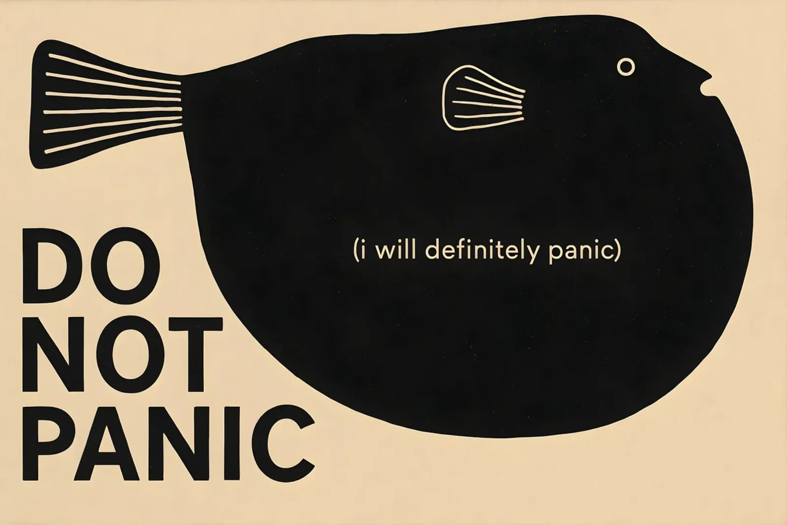 Do Not Panic Puffer Fish | 3:2 poster da Art.Piece