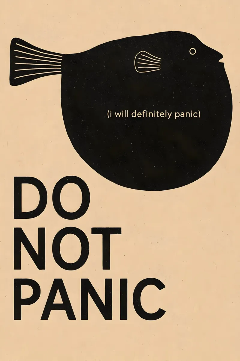 Do Not Panic Puffer Fish | 2:3 poster da Art.Piece