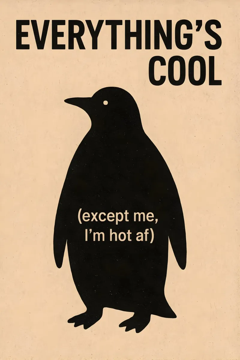 Everything’s Cool Penguin carta hahnemühle da Art.Piece