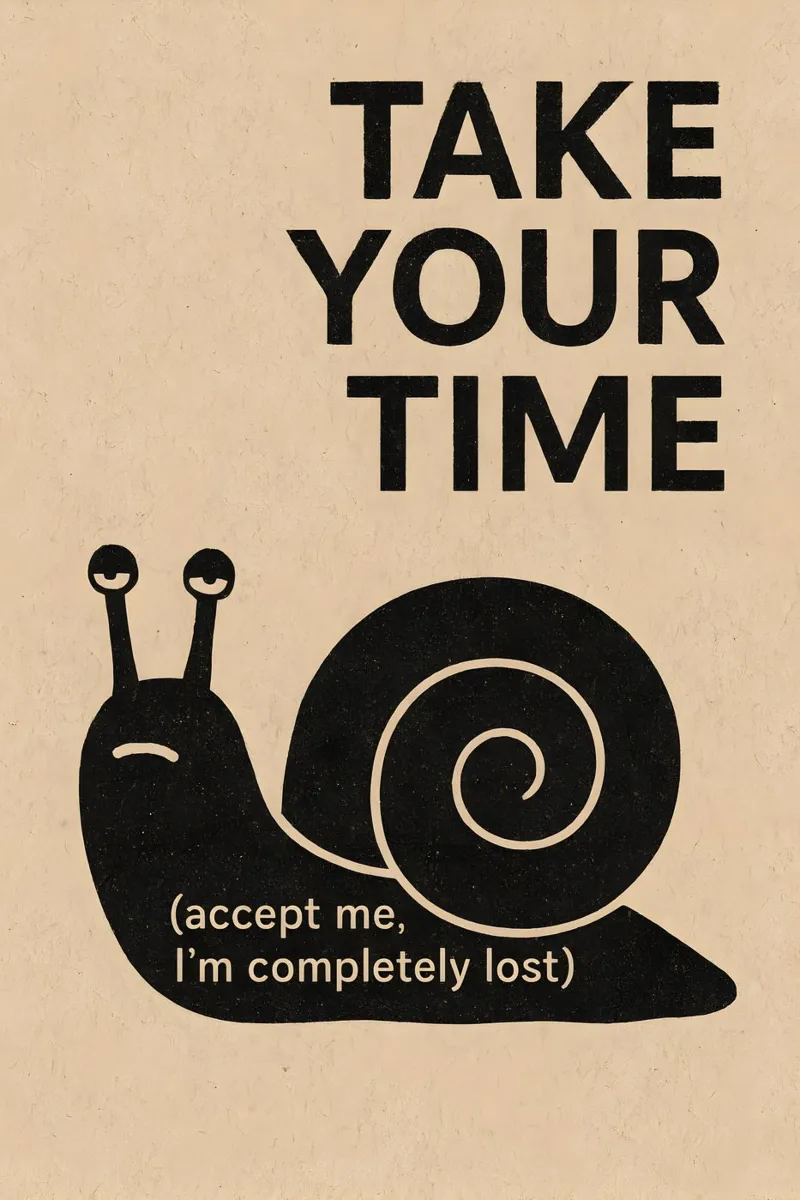 Take Your Time Snail carta hahnemühle da Art.Piece