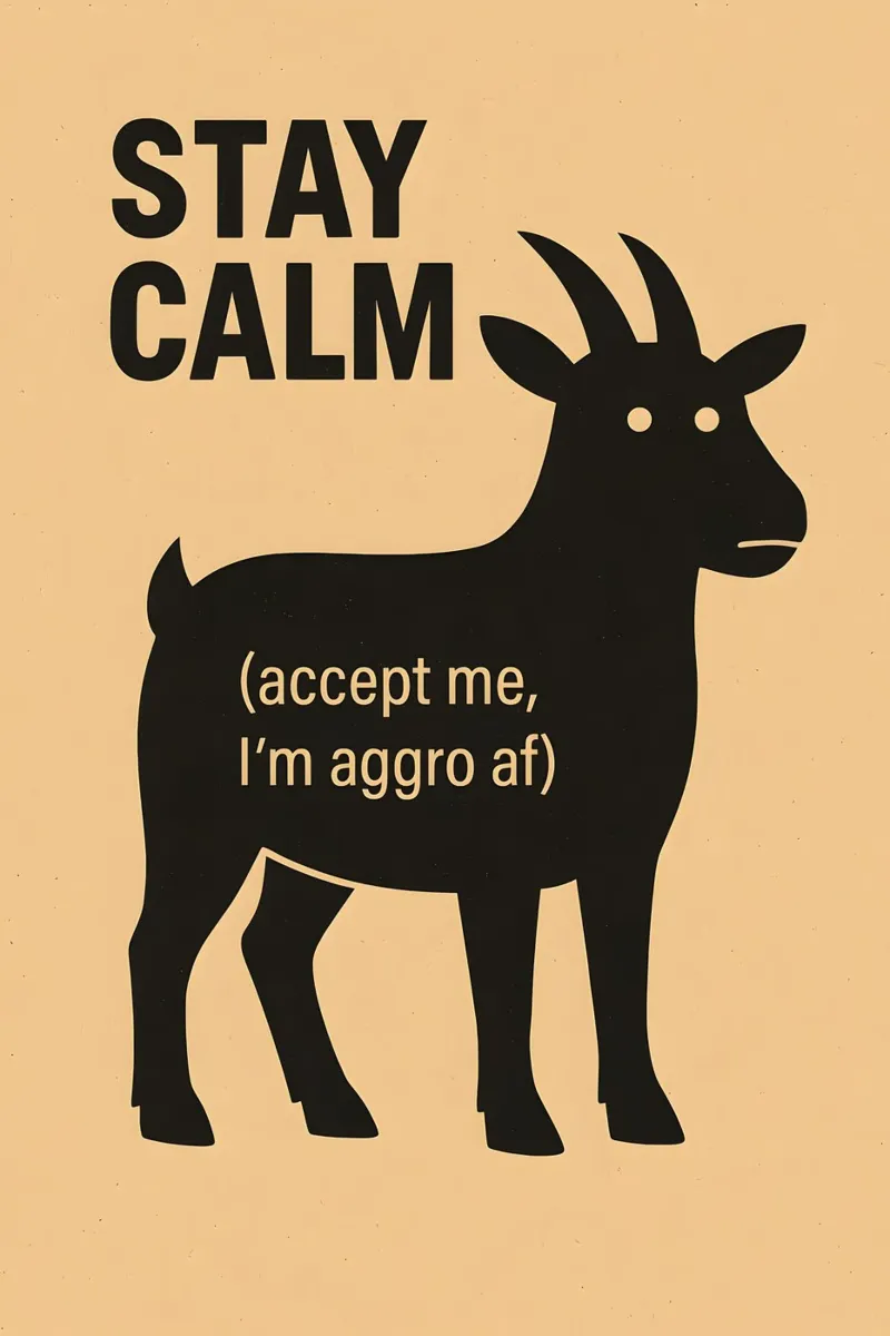 Aggro Goat poster with plastic frame by Art.Piece