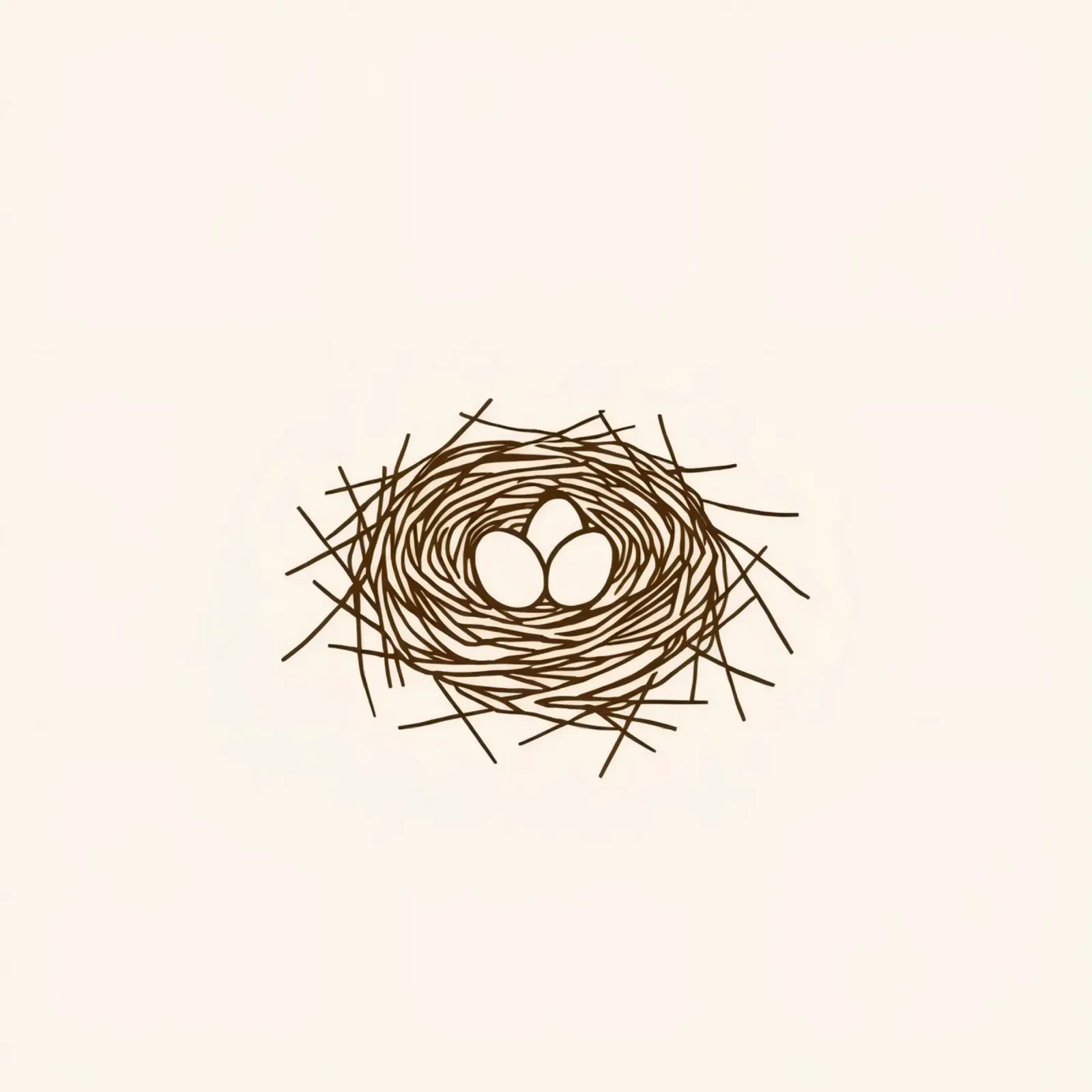 Illustrazione di un nido di uccello realizzato con ramoscelli pellicola backlit da DesignDoodle