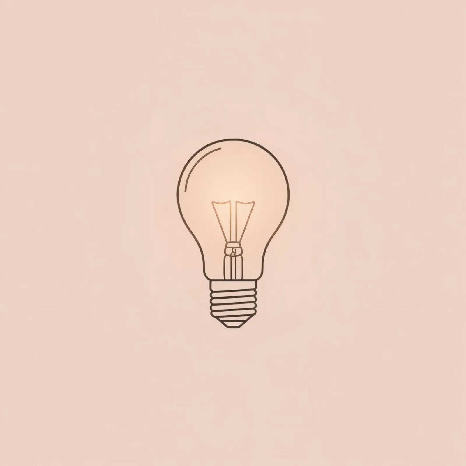 Ilustración de una bombilla incandescente retro que brilla suavemente metacrilato de DesignDoodle