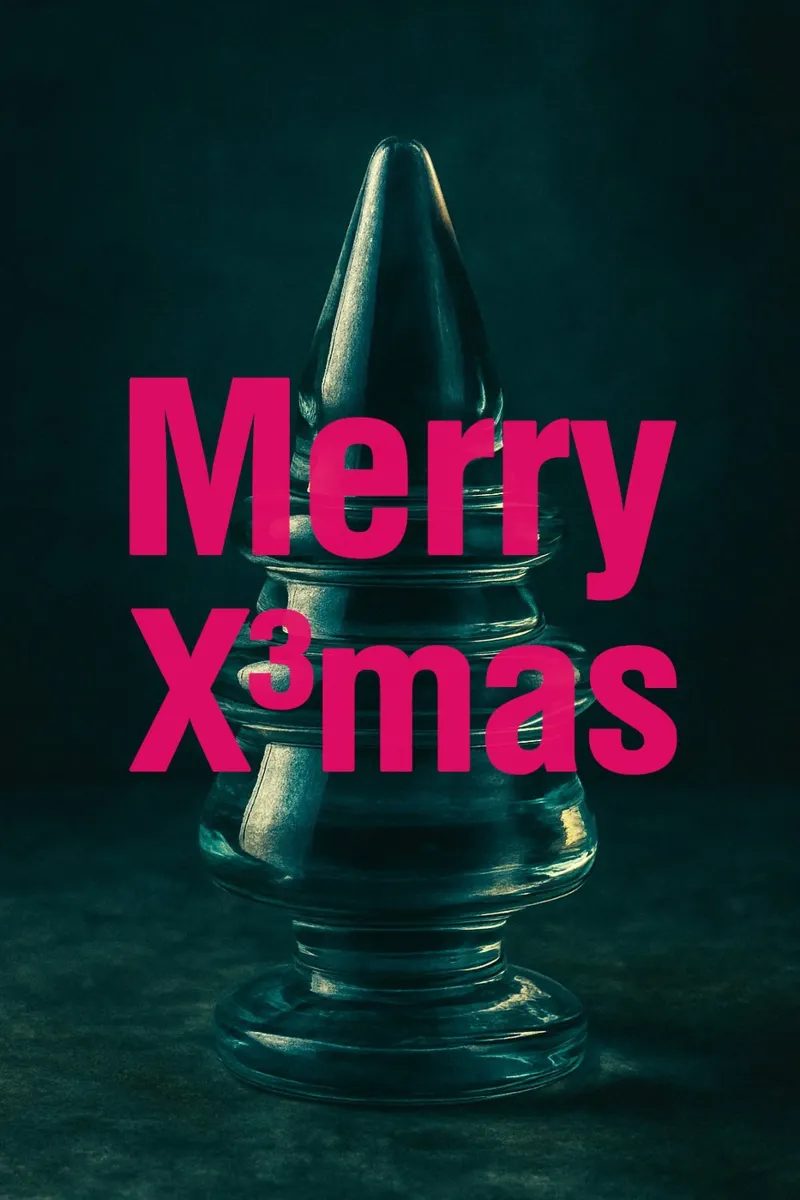 Merry XXXmas Glasbaum Poster Minimalistisch Modern poster con telaio in legno da Barely