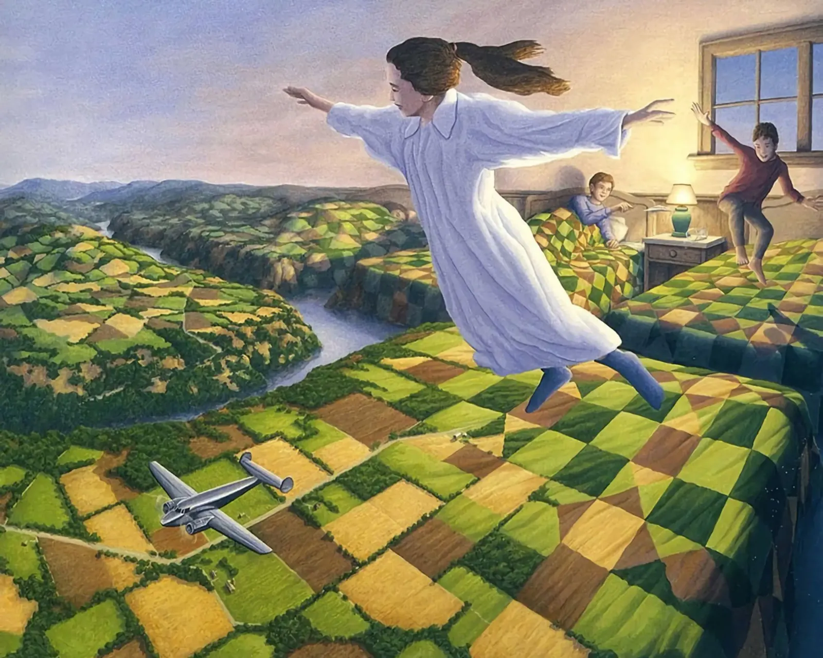Rob Gonsalves L'aviazione a letto pellicola backlit da Trudeau Art Galley