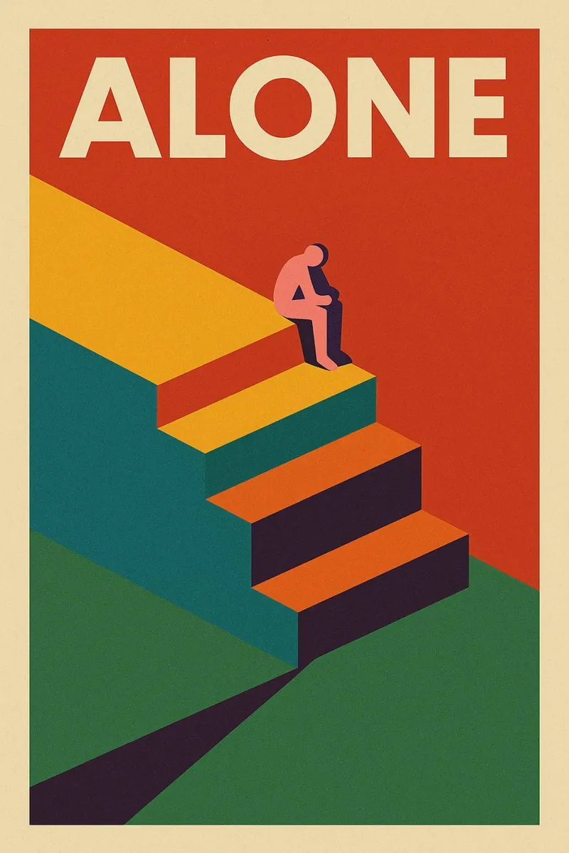 ALONE - La soledad en colores vivos metacrilato de JETLAG | affiches voyage